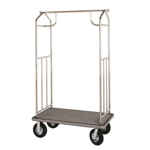 Bellman's Cart with Grey Carpet, Chrome